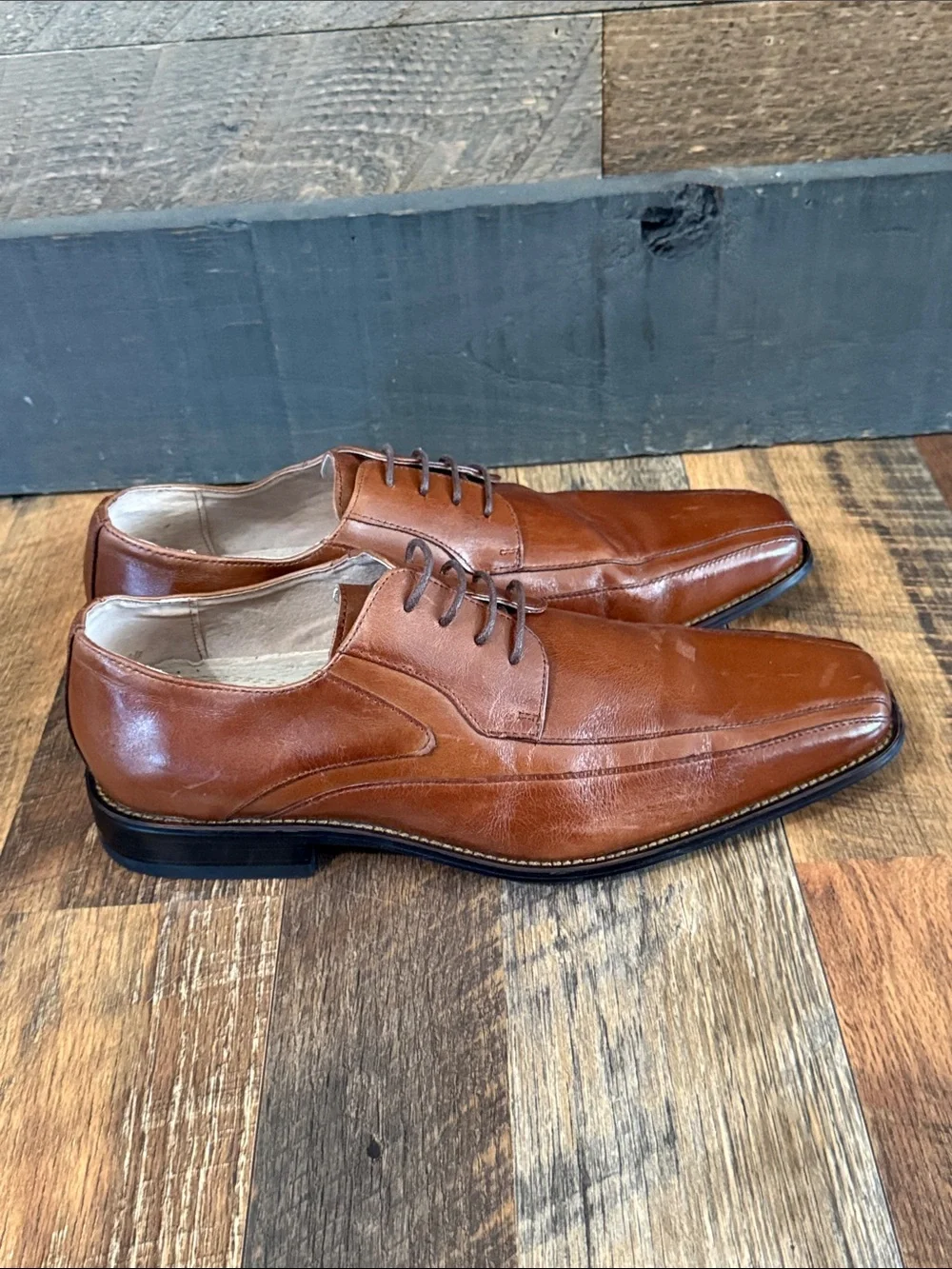 Stacy Adams Men’s Brown Leather Split Toe Dress Shoes Size 10.5M
